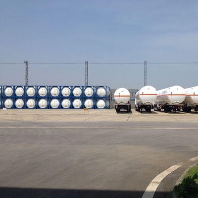 envase los 20ft del tanque de la ISO para transportar el oxígeno, nitrógeno, argón, CO2, gasero en el mar